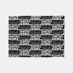 Scout like Girl Adventurous Person  Fleece Blanket
