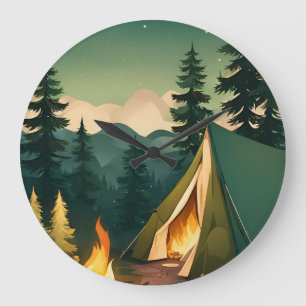 scout Love camping  Adventure  Large Clock
