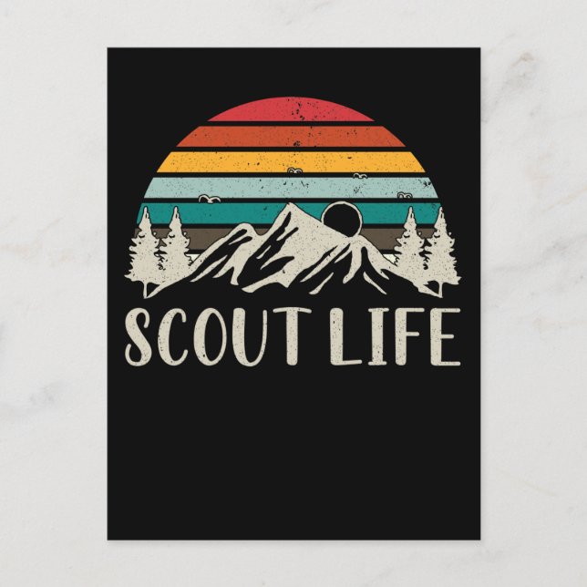 Scout Nature Forest Mountain Camper Adventure Postcard (Front)