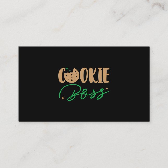 Scout Shirt Cookie Boss Girls Cookie Dealer Scout  Business Card (Front)