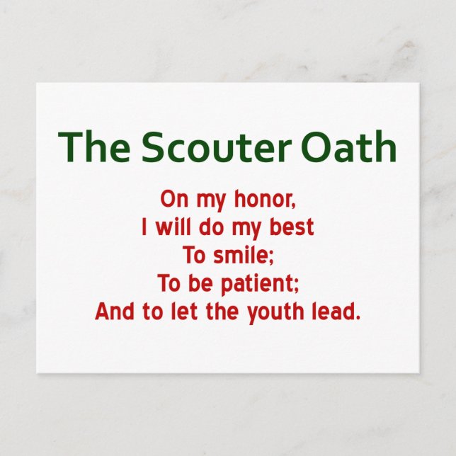 Scouter Oath Postcards (Scout Oath Spoof) (Front)