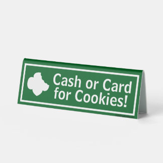 Scouting- Cash or Card for Cookies Booth Sign