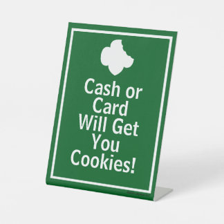 Scouting- Cash or Card for Cookies Booth Sign