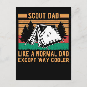 Scouting Dad Funny Outdoor Tent Father Postcard