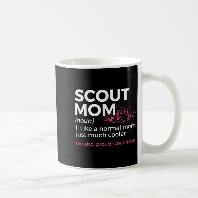 Scouting Funny Scout Mom Definition Proud Scout Mo Coffee Mug (Right)