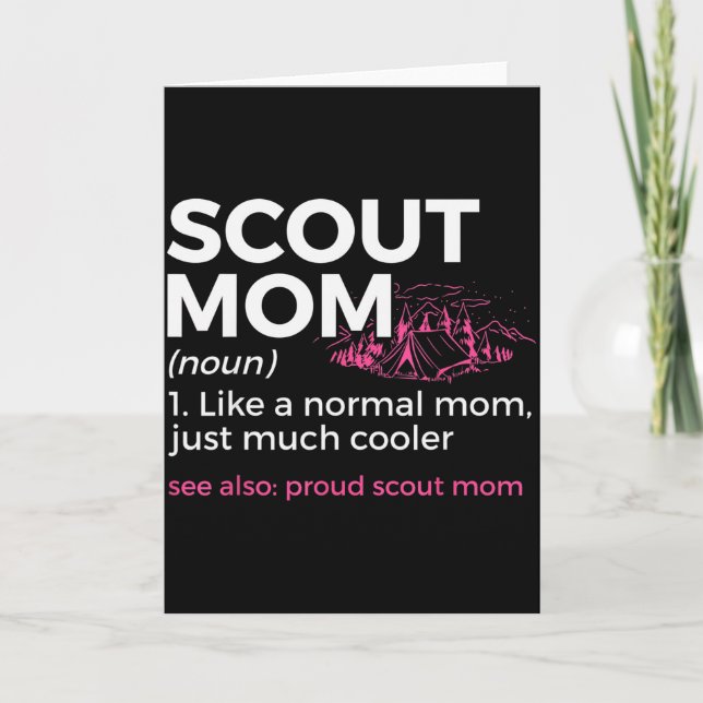 Scouting Funny Scout Mum Definition Proud Scout Mo Card (Front)