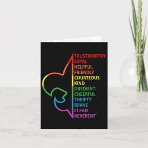 Scouting Law Scouting Camping Rainbow Colourful Card