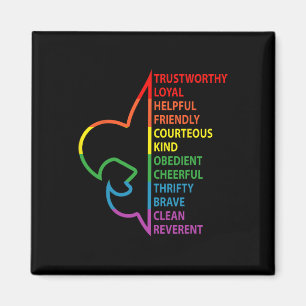 Scouting Law Scouting Camping Rainbow Colourful Magnet