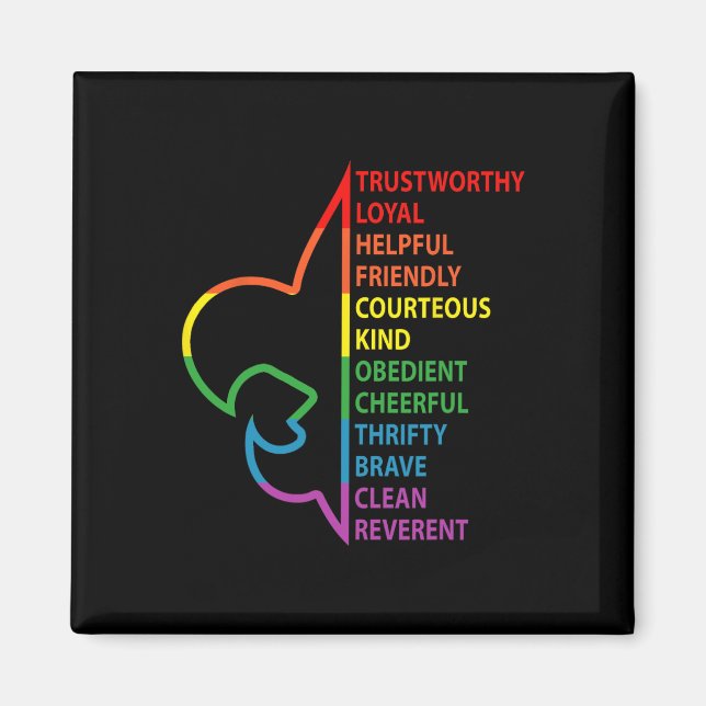 Scouting Law Scouting Camping Rainbow Colourful  Magnet (Front)