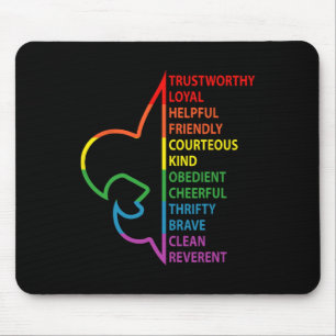 Scouting Law Scouting Camping Rainbow Colourful Mouse Pad