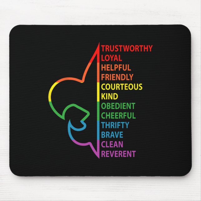 Scouting Law Scouting Camping Rainbow Colourful  Mouse Pad (Front)