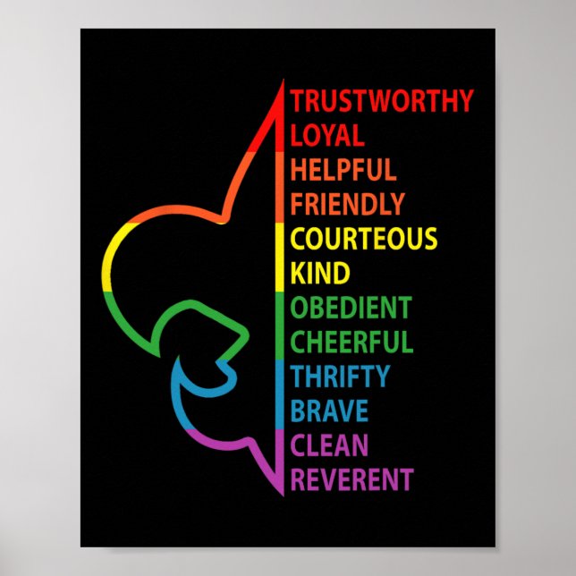 Scouting Law Scouting Camping Rainbow Colourful  Poster (Front)