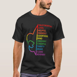 Scouting Law Scouting Camping Rainbow Colourful  T-Shirt