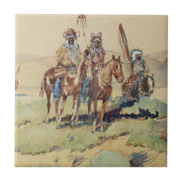 Scouting Party Western Art by Edward Borein Ceramic Tile (Front)