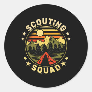 Scouting Squad Vintage Scouts Camping Boy Hiking S Classic Round Sticker