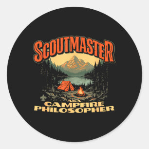 Scoutmaster_ Campfire Philosopher Funny Scouting Classic Round Sticker