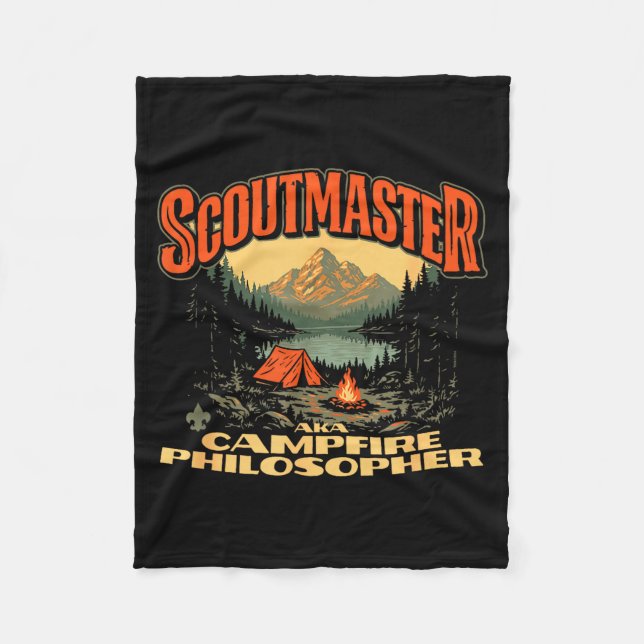 Scoutmaster_ Campfire Philosopher Funny Scouting Fleece Blanket (Front)