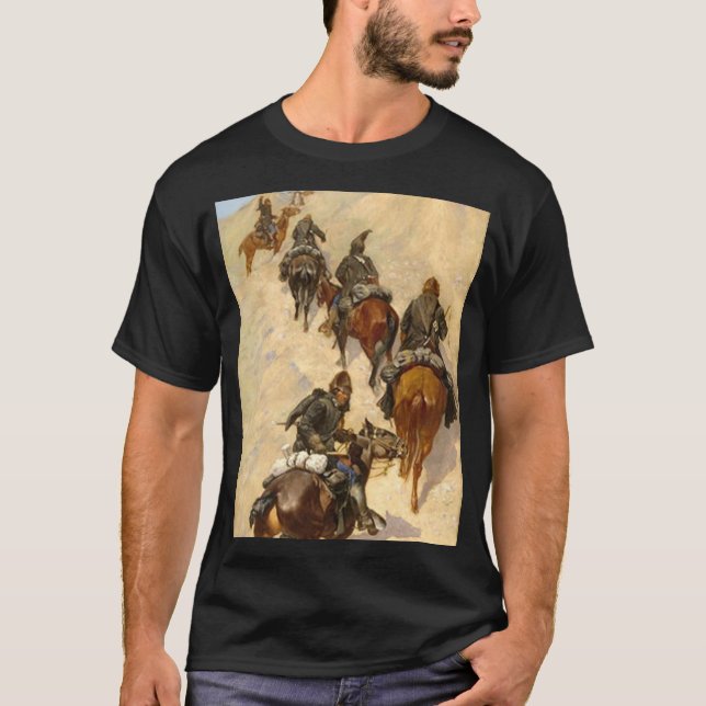 Scouts Climbing A Mountain Frederic Remington T-Shirt (Front)
