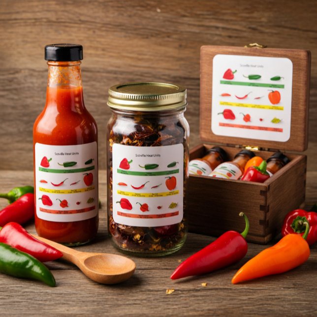 Scoville Heat Units Chili Pepper Chart  Square Sticker (Creator Uploaded)