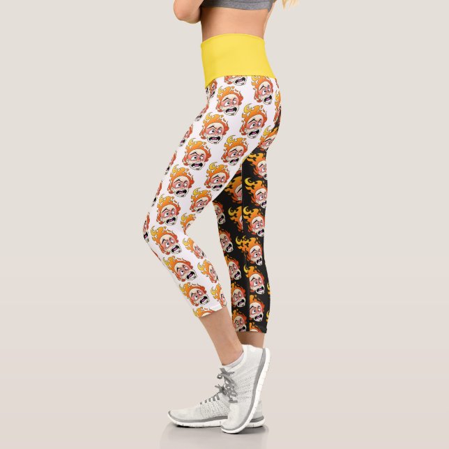 Scovillelicous Fire Head High Waisted Yoga Capris (Left)