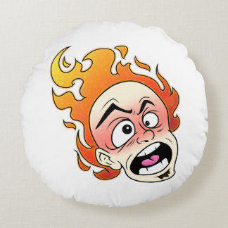 Scovillelicous Fire Head Round Pillow