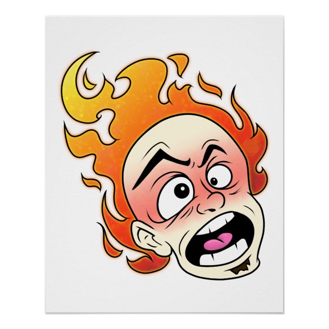 Scovillelicous Fire Head Zazzle Glossy Poster (Front)