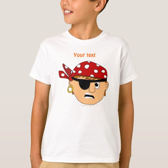 Scowling Boy Cute Pirate Stuff Customisable T-Shirt (Front)
