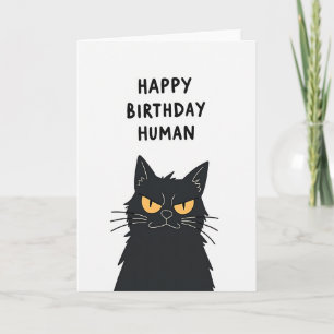 Scowling Feline Birthday Card