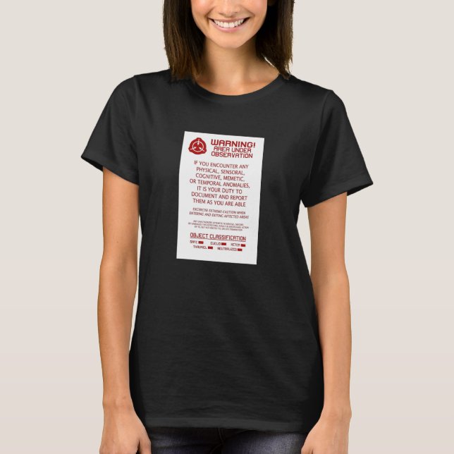 Scp Foundation Object Class Warning T-Shirt (Front)