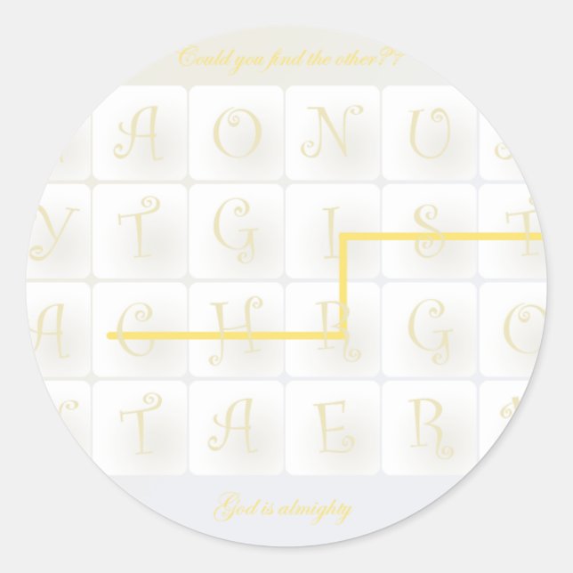 scrabble christ classic round sticker (Front)