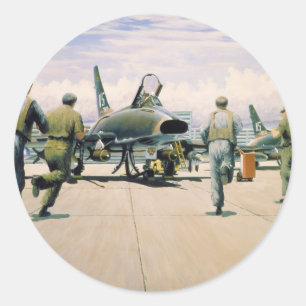 Scramble at Phan Rang by William S. Phillips Classic Round Sticker