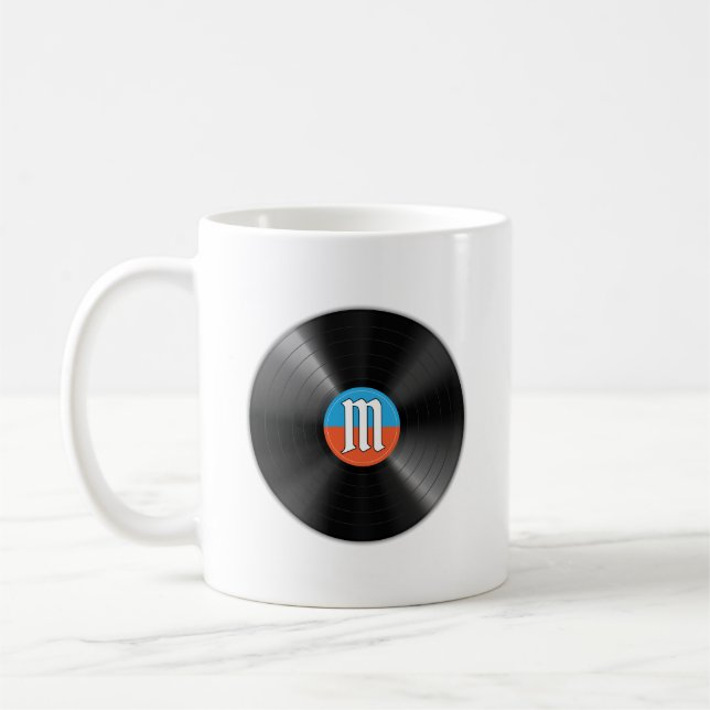 Scramble Golf Dad Retro Vinyl Monogram Name Coffee Mug (Left)
