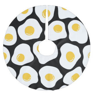 Scrambled Eggs: Quirky Vintage. Brushed Polyester Tree Skirt