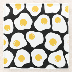 Scrambled Eggs: Quirky Vintage. Glass Coaster