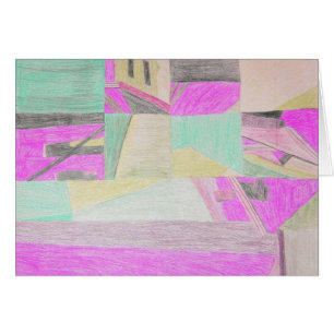 Scrambled scene--magenta card