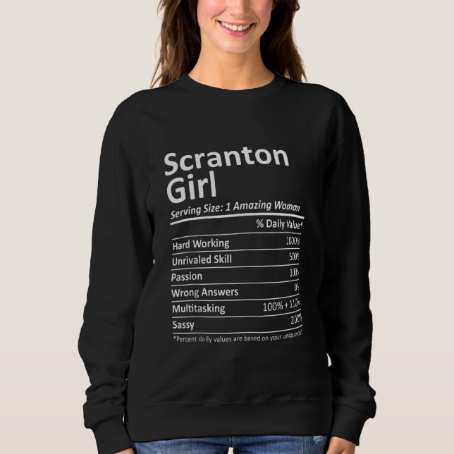 SCRANTON GIRL PA PENNSYLVANIA Funny City Home Root Sweatshirt (Front)