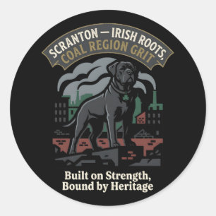 Scranton Irish Roots Coal Region Grit Classic Round Sticker