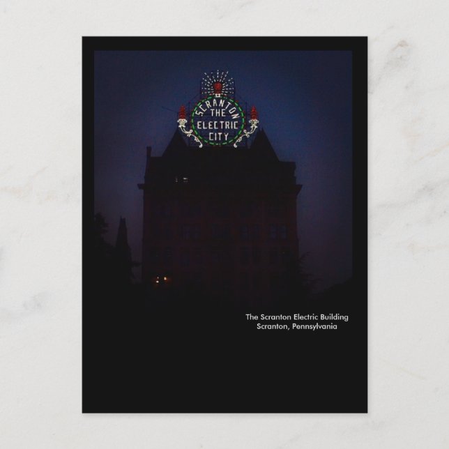 Scranton PA Postcard-Electric City Sign Postcard (Front)