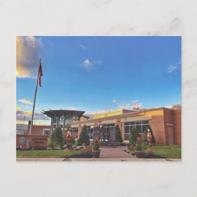 Scranton PA Postcard-Police Dept. Holiday View (Front)