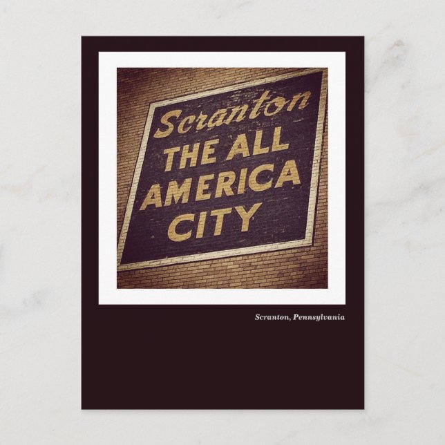 Scranton PA Postcard-The All America City Sign Postcard (Front)