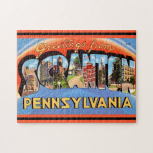 Scranton PA Vintage Greeting Postcard Jigsaw Puzzle