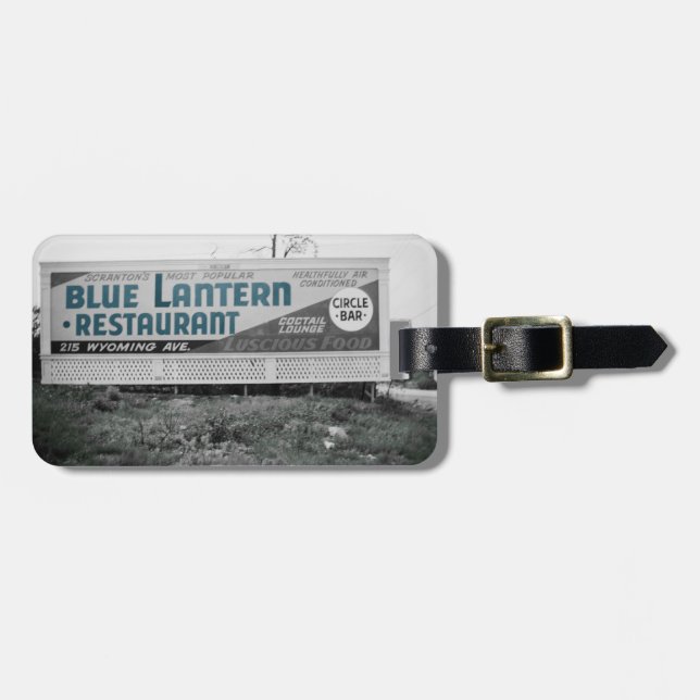 SCRANTON PENNSYLVANIA BLUE LANTERN RESTAURANT LUGGAGE TAG (Front Horizontal)