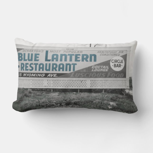 SCRANTON PENNSYLVANIA BLUE LANTERN RESTAURANT LUMBAR CUSHION (Front)