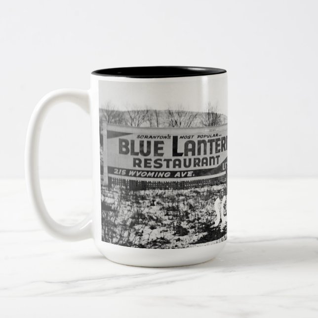 SCRANTON PENNSYLVANIA BLUE LANTERN RESTAURANT Two-Tone COFFEE MUG (Left)