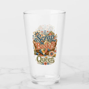Scrap Basket Queen Quilter Cottagecore Glass