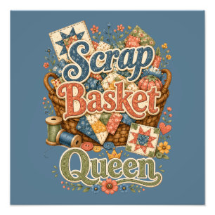 Scrap Basket Queen Quilter Cottagecore Photo Print
