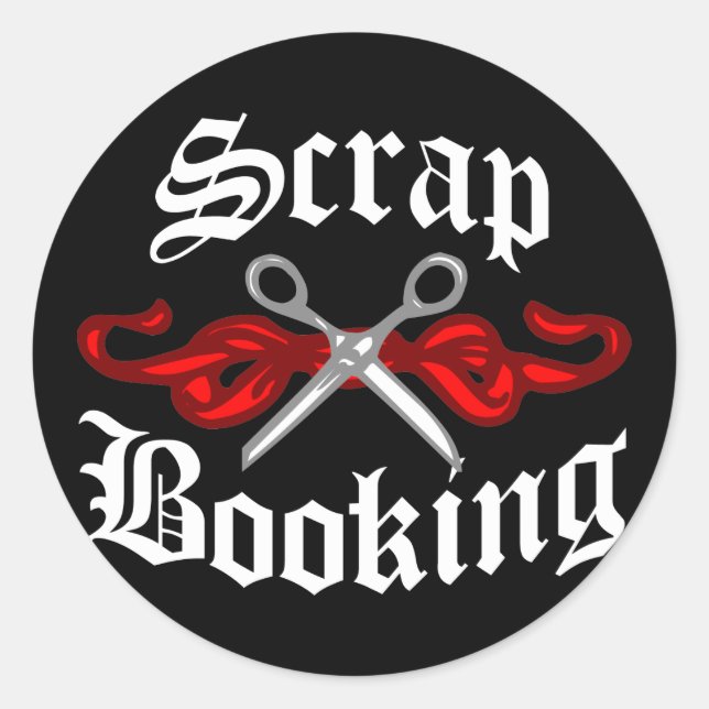 Scrap Booking Tattoo Classic Round Sticker (Front)