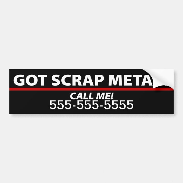 Scrap Metal Bumper Sticker - Scrap Metal Removal (Front)