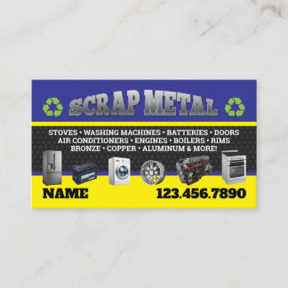 Scrap Metal Pickup Business Cards English-Spanish