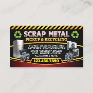 Scrap Metal Pickup Recycle Bilingual Business Card